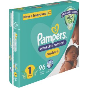 New Baby Dry Nappies Jumbo Pack Size 1 – 96’s